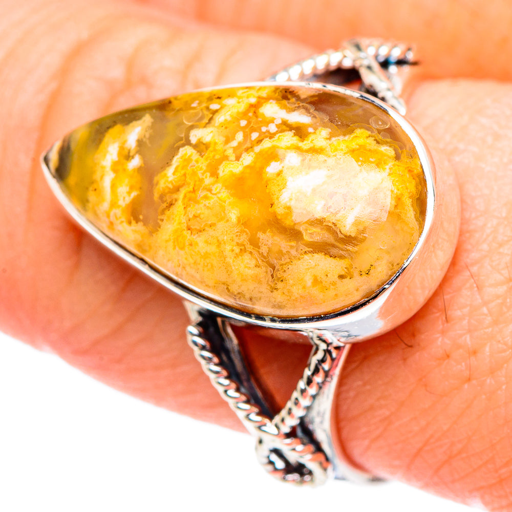 Plume Agate Rings handcrafted by Ana Silver Co - RING95224