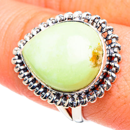 Lemon Chrysoprase Rings handcrafted by Ana Silver Co - RING95236