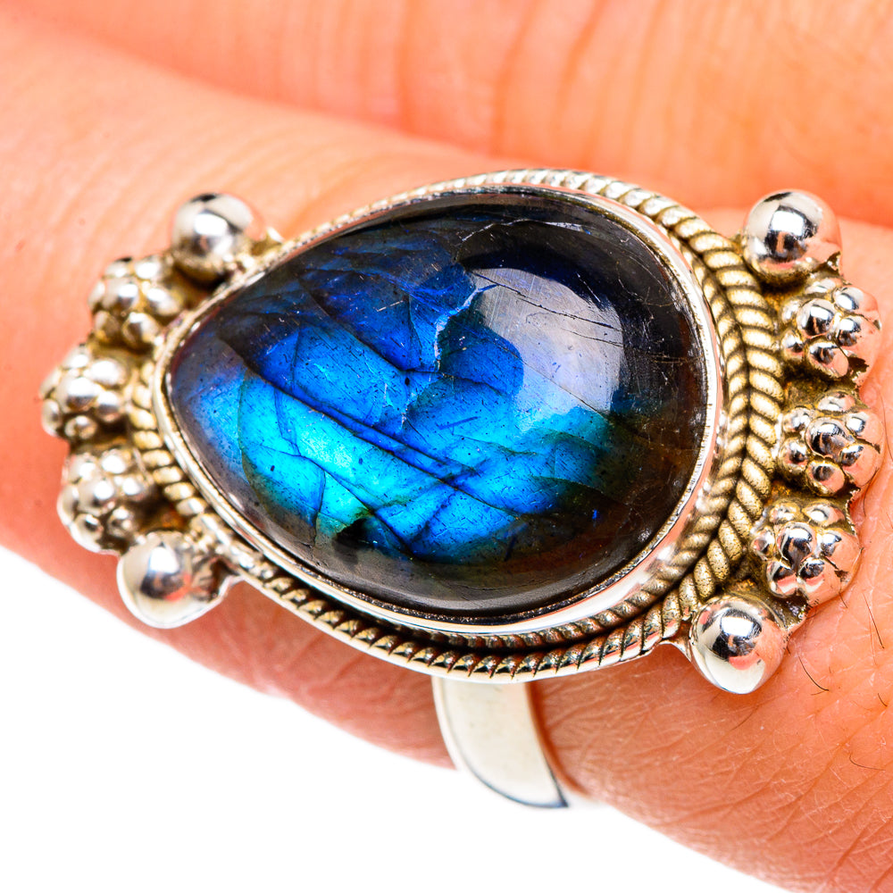 Labradorite Rings handcrafted by Ana Silver Co - RING95237