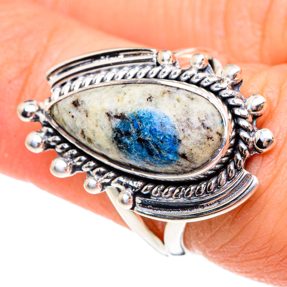 K2 Blue Azurite Rings handcrafted by Ana Silver Co - RING95238