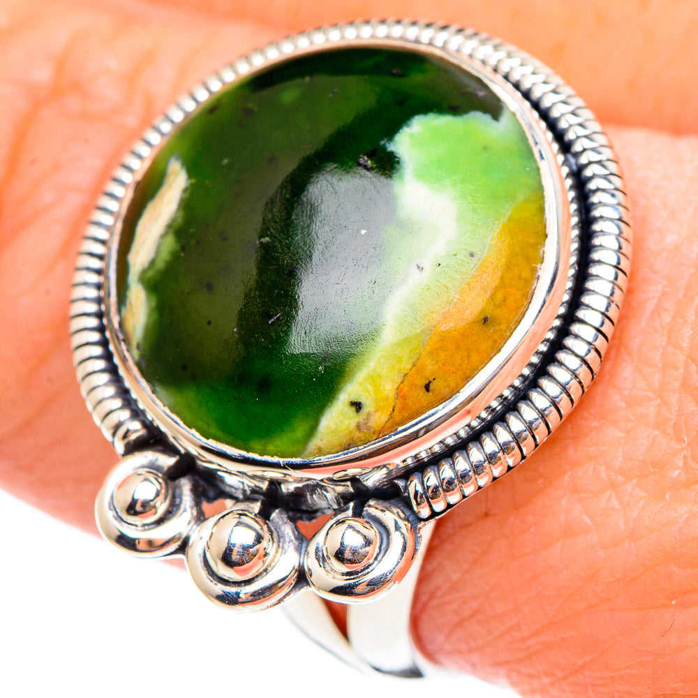 Australian Green Opal Rings handcrafted by Ana Silver Co - RING95242
