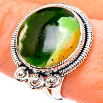 Australian Green Opal Rings handcrafted by Ana Silver Co - RING95242