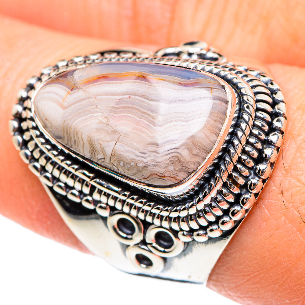 Laguna Lace Agate Rings handcrafted by Ana Silver Co - RING95250