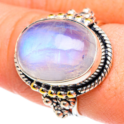 Rainbow Moonstone Rings handcrafted by Ana Silver Co - RING95252