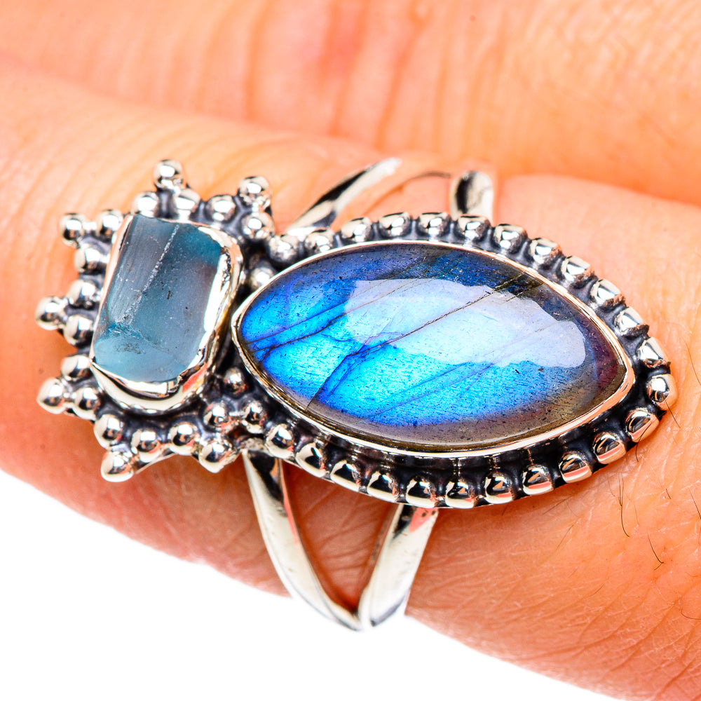 Labradorite Rings handcrafted by Ana Silver Co - RING95256