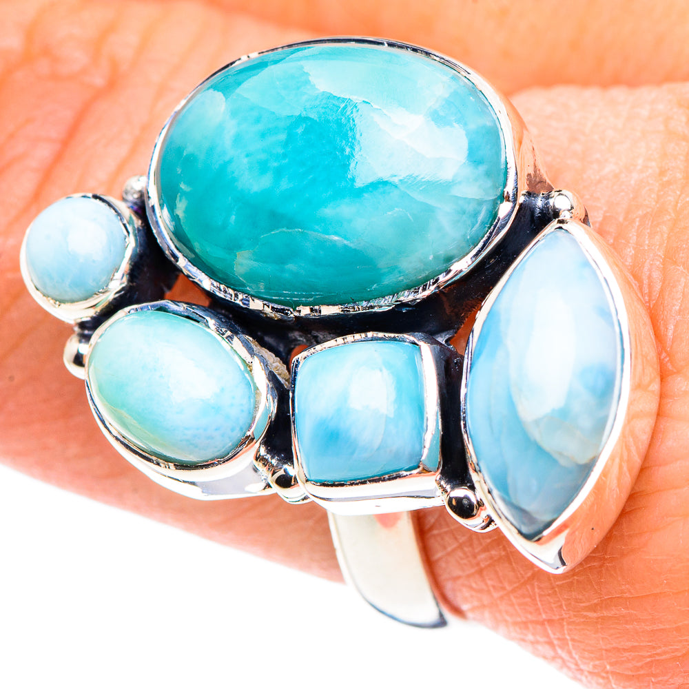 Larimar Rings handcrafted by Ana Silver Co - RING95289