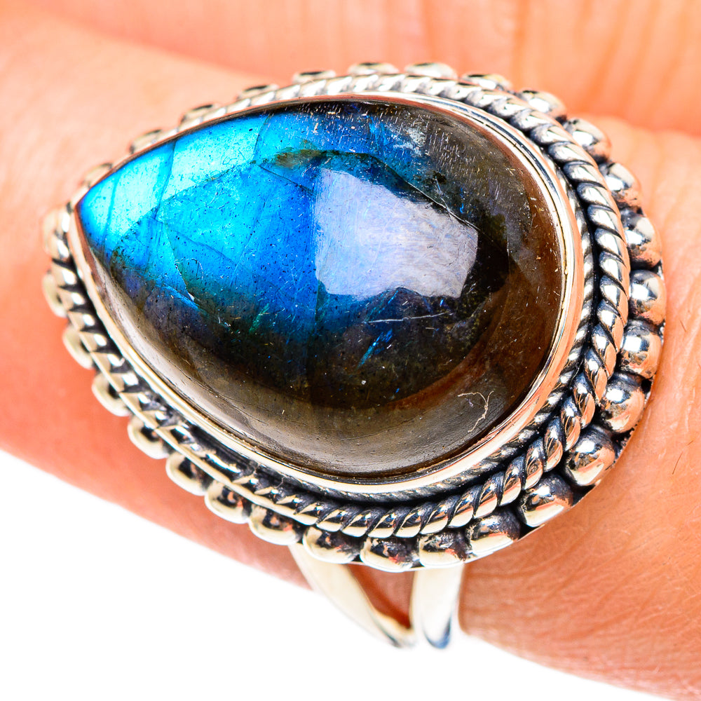 Labradorite Rings handcrafted by Ana Silver Co - RING95291