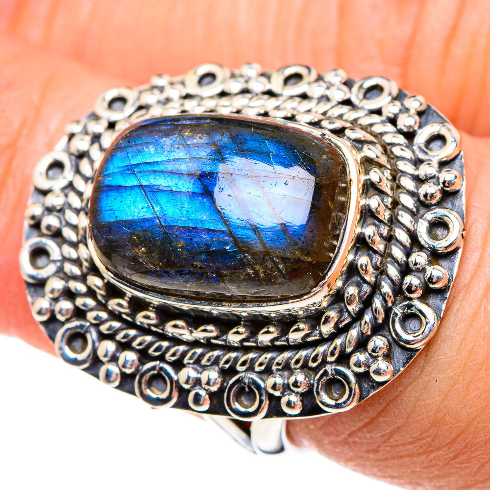Labradorite Rings handcrafted by Ana Silver Co - RING95301