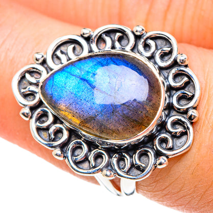 Labradorite Rings handcrafted by Ana Silver Co - RING95307