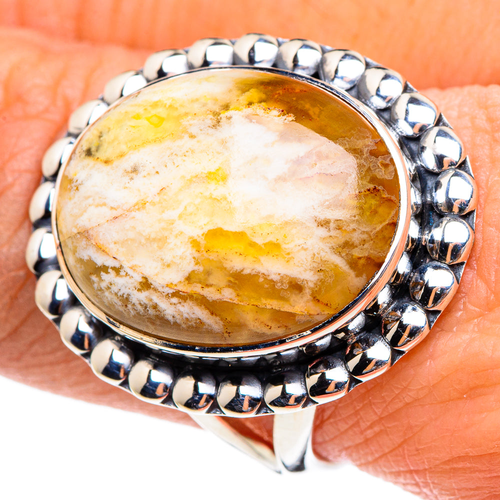 Plume Agate Rings handcrafted by Ana Silver Co - RING95323