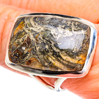 Pyrite Agate Rings handcrafted by Ana Silver Co - RING95329
