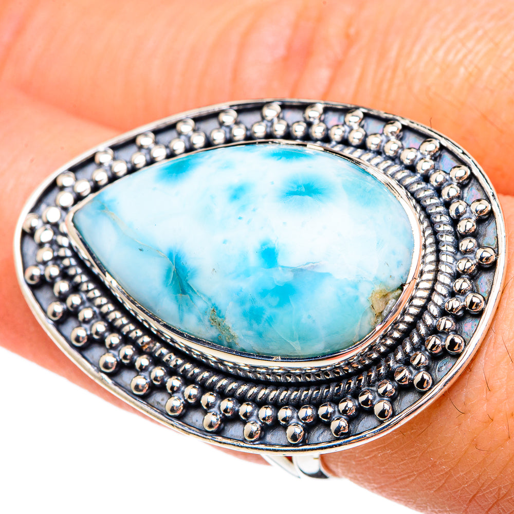 Larimar Rings handcrafted by Ana Silver Co - RING95344