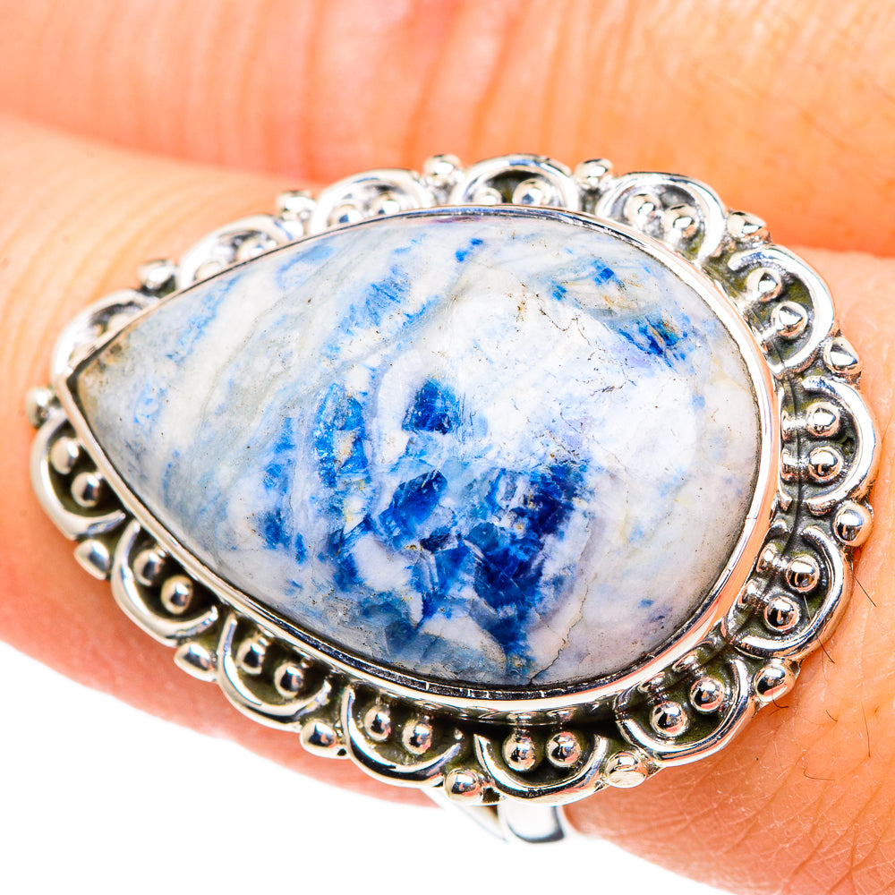 Blue Scheelite Rings handcrafted by Ana Silver Co - RING95346