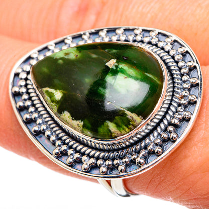 Australian Green Opal Rings handcrafted by Ana Silver Co - RING95350