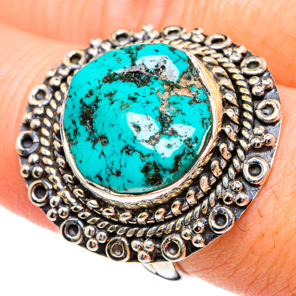 Tibetan Turquoise Rings handcrafted by Ana Silver Co - RING95353