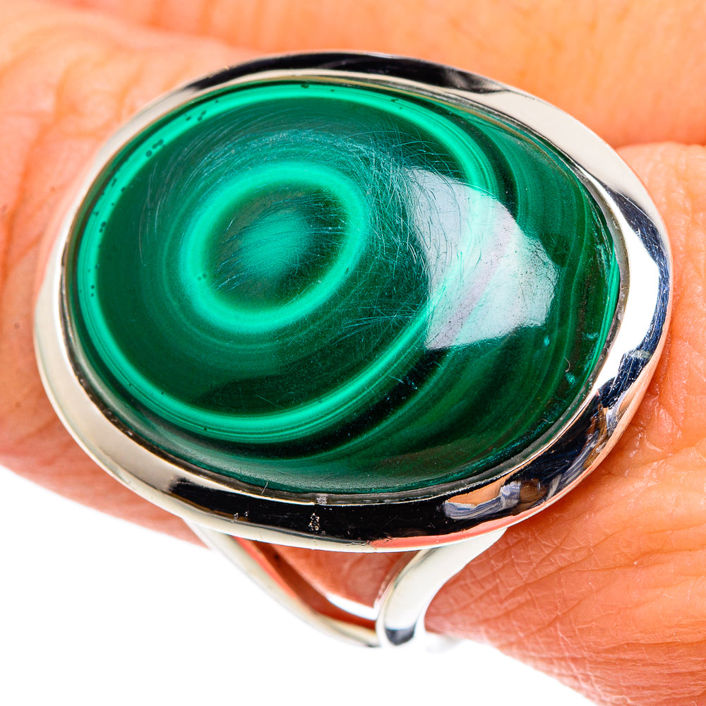 Malachite Rings handcrafted by Ana Silver Co - RING95354