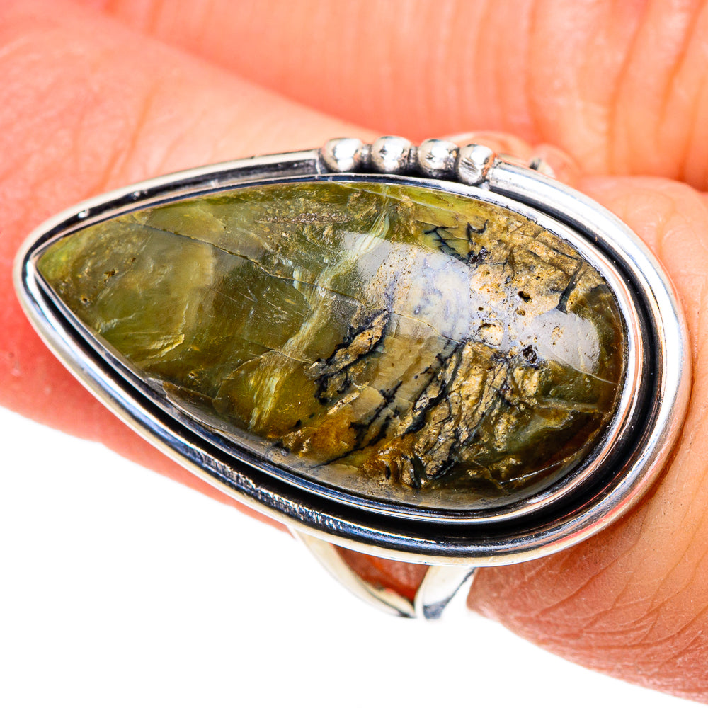 African Green Opal Rings handcrafted by Ana Silver Co - RING95357