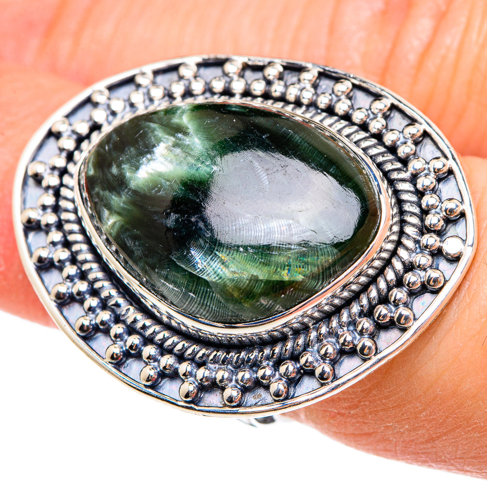 Seraphinite Rings handcrafted by Ana Silver Co - RING95358