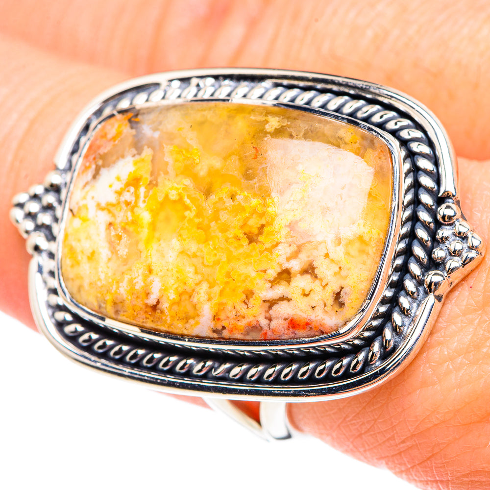 Plume Agate Rings handcrafted by Ana Silver Co - RING95375
