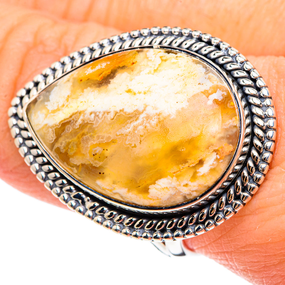 Plume Agate Rings handcrafted by Ana Silver Co - RING95378