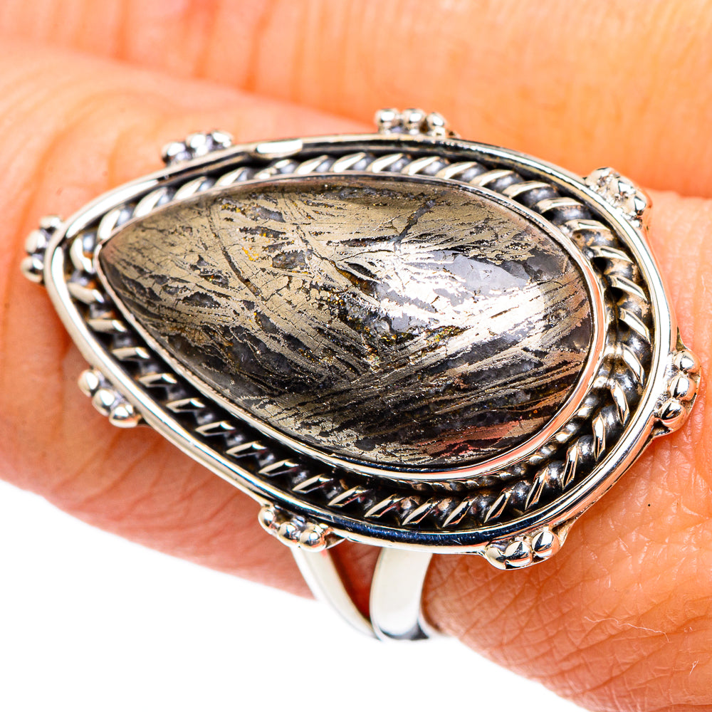 Pyrite Agate Rings handcrafted by Ana Silver Co - RING95387