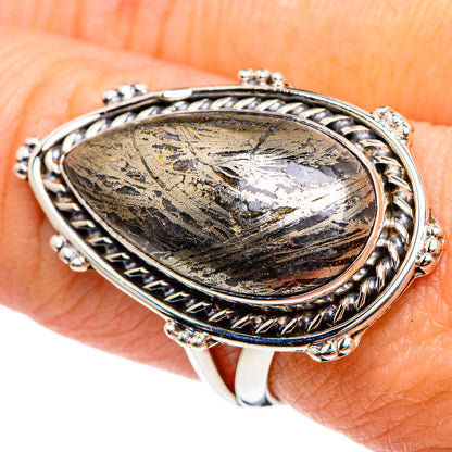 Pyrite Agate Rings handcrafted by Ana Silver Co - RING95387