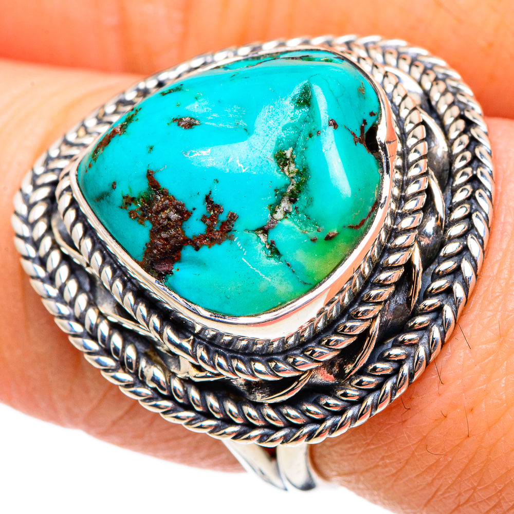 Tibetan Turquoise Rings handcrafted by Ana Silver Co - RING95412