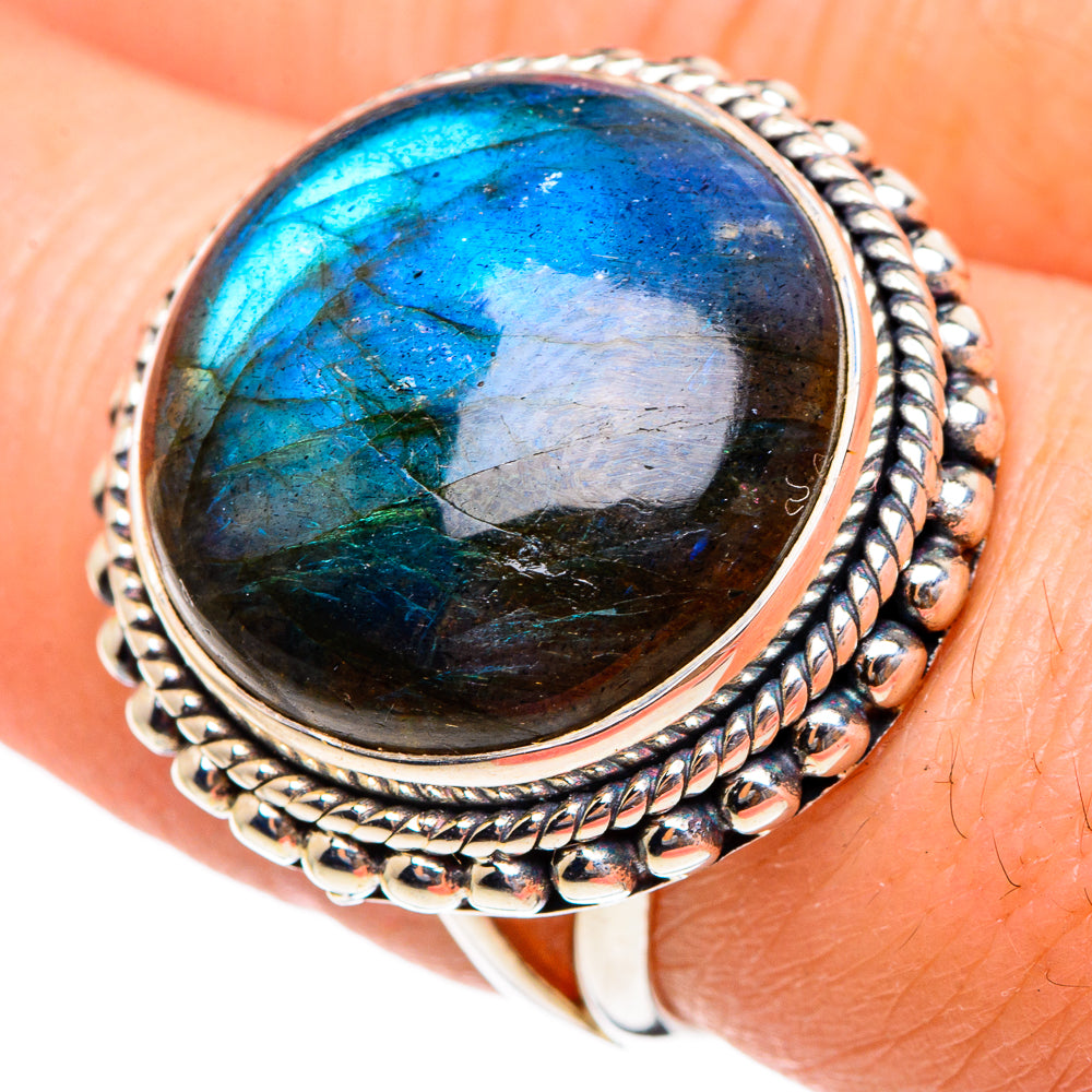 Labradorite Rings handcrafted by Ana Silver Co - RING95413