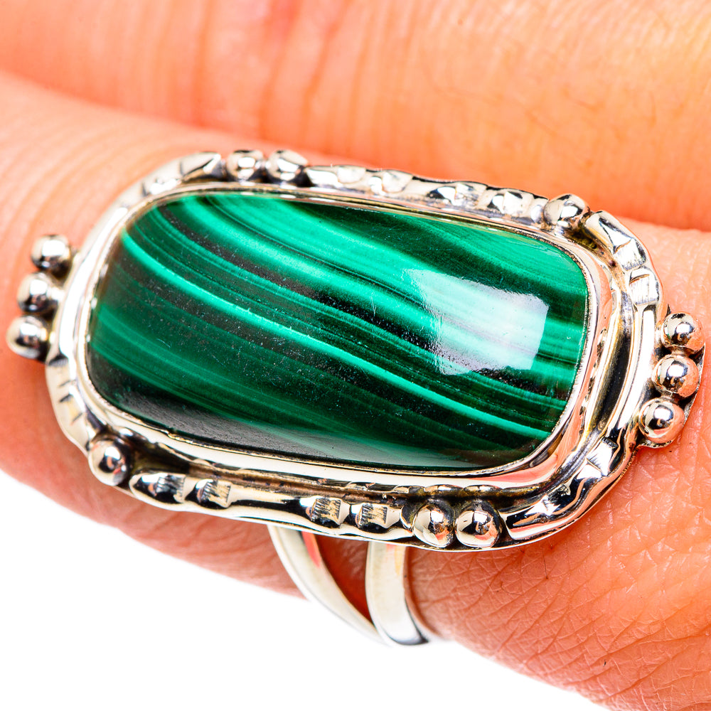 Malachite Rings handcrafted by Ana Silver Co - RING95415