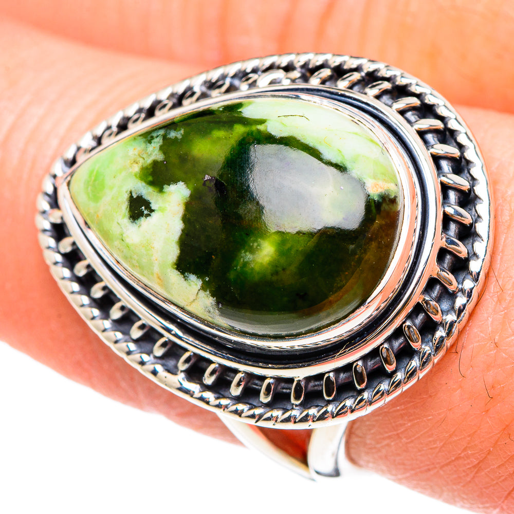 Australian Green Opal Rings handcrafted by Ana Silver Co - RING95416