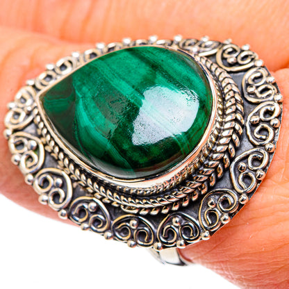 Malachite Rings handcrafted by Ana Silver Co - RING95426