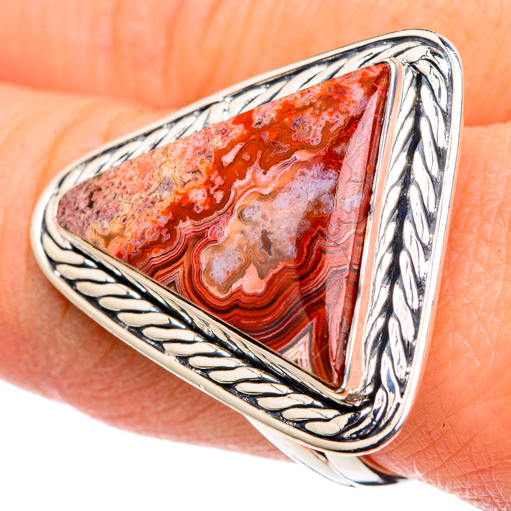 Crazy Lace Agate Rings handcrafted by Ana Silver Co - RING95434
