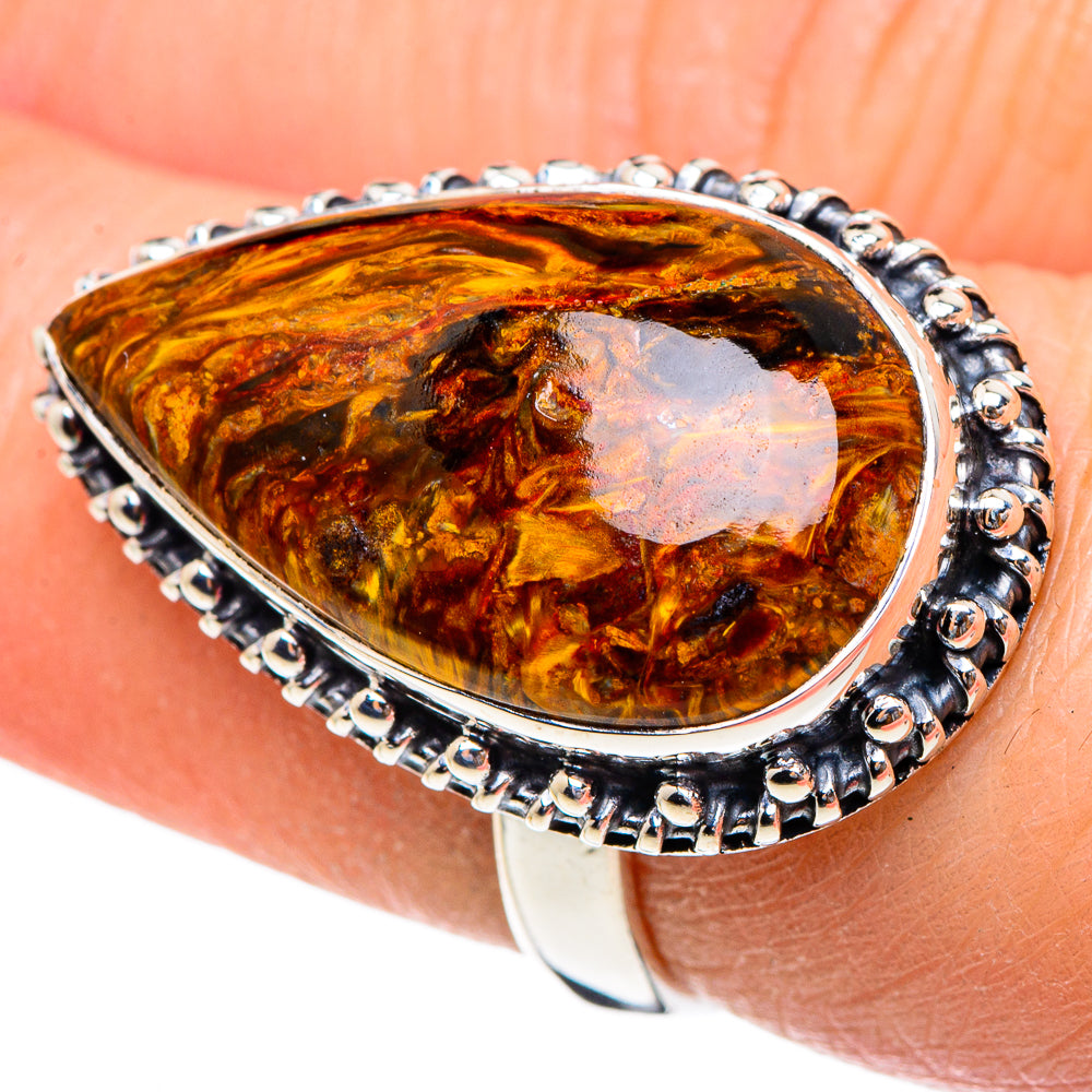 Golden Pietersite Rings handcrafted by Ana Silver Co - RING95435