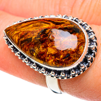 Golden Pietersite Rings handcrafted by Ana Silver Co - RING95435