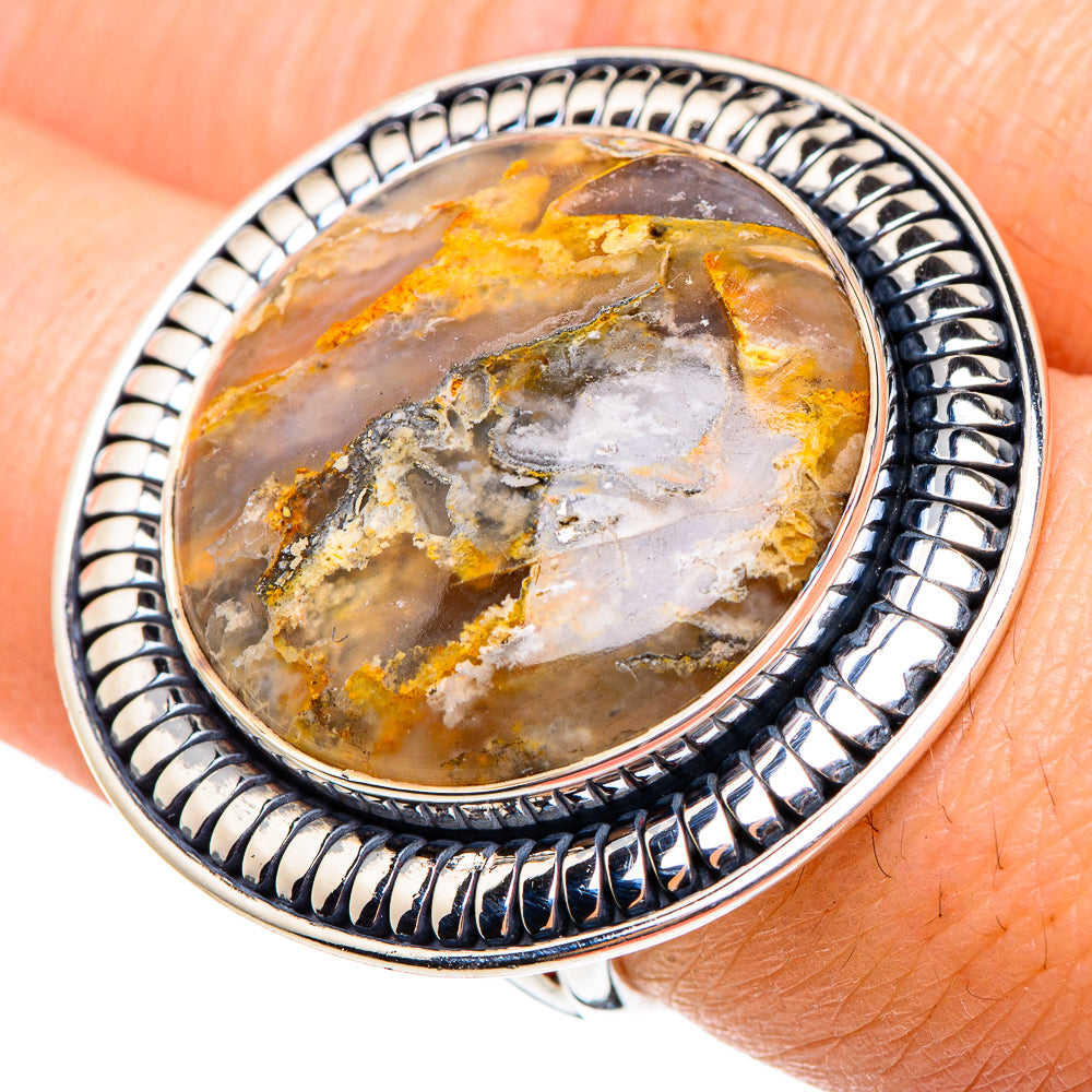 Plume Agate Rings handcrafted by Ana Silver Co - RING95441