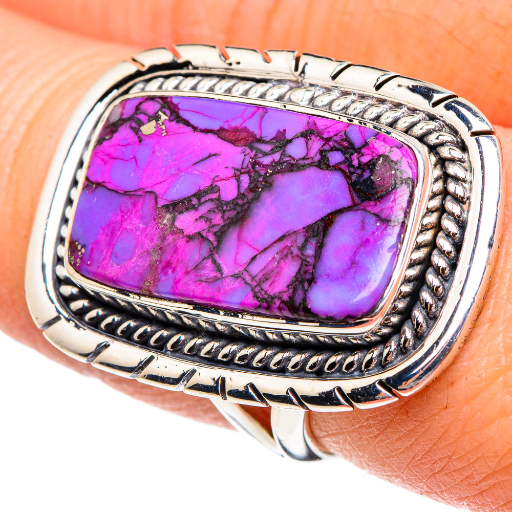 Purple Copper Composite Turquoise Rings handcrafted by Ana Silver Co - RING95448