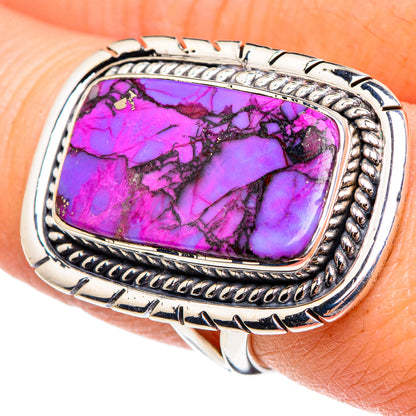 Purple Copper Composite Turquoise Rings handcrafted by Ana Silver Co - RING95448