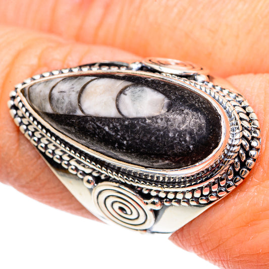 Orthoceras Fossil Rings handcrafted by Ana Silver Co - RING95450