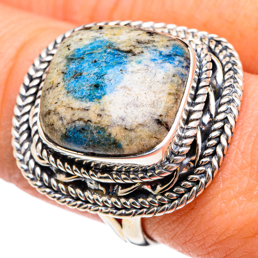 K2 Blue Azurite Rings handcrafted by Ana Silver Co - RING95464