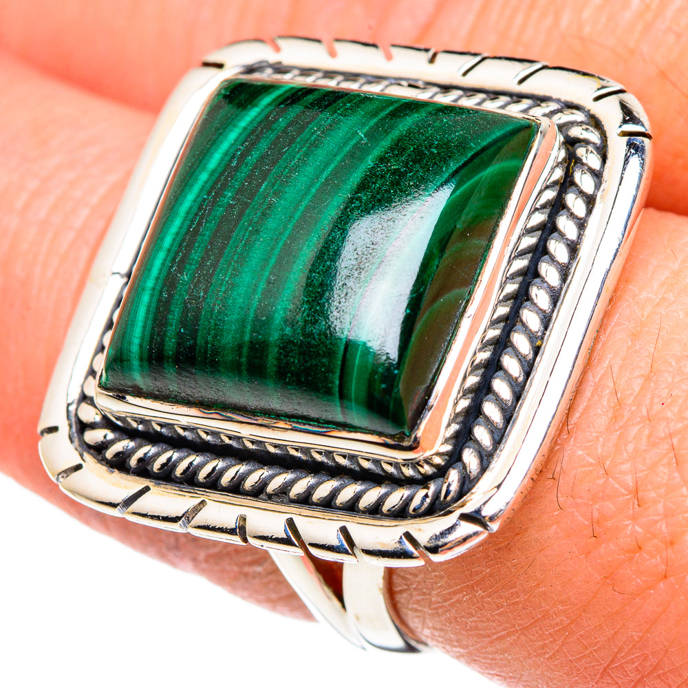 Malachite Rings handcrafted by Ana Silver Co - RING95468