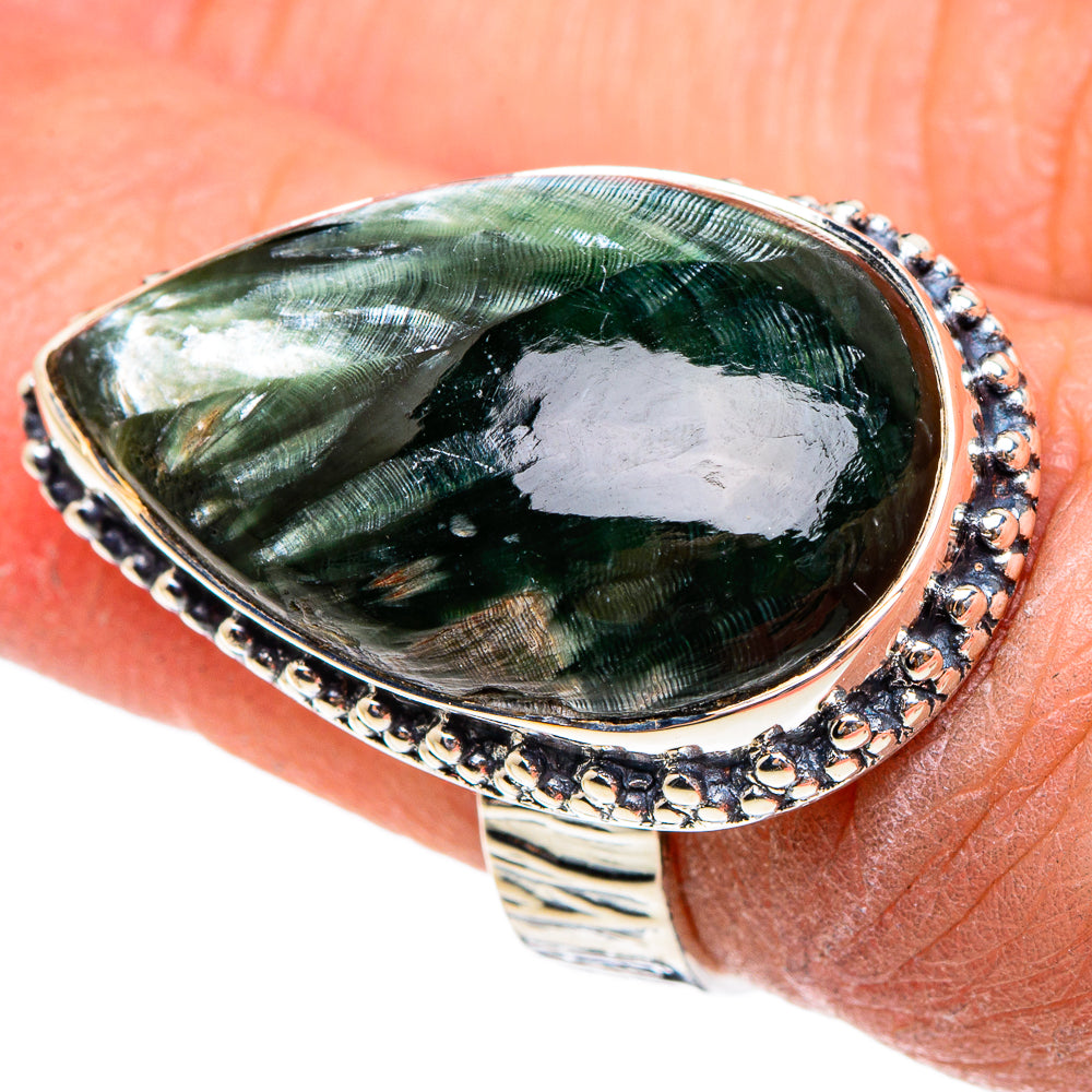Seraphinite Rings handcrafted by Ana Silver Co - RING95473