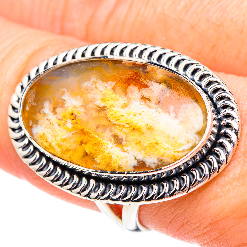 Plume Agate Rings handcrafted by Ana Silver Co - RING95482