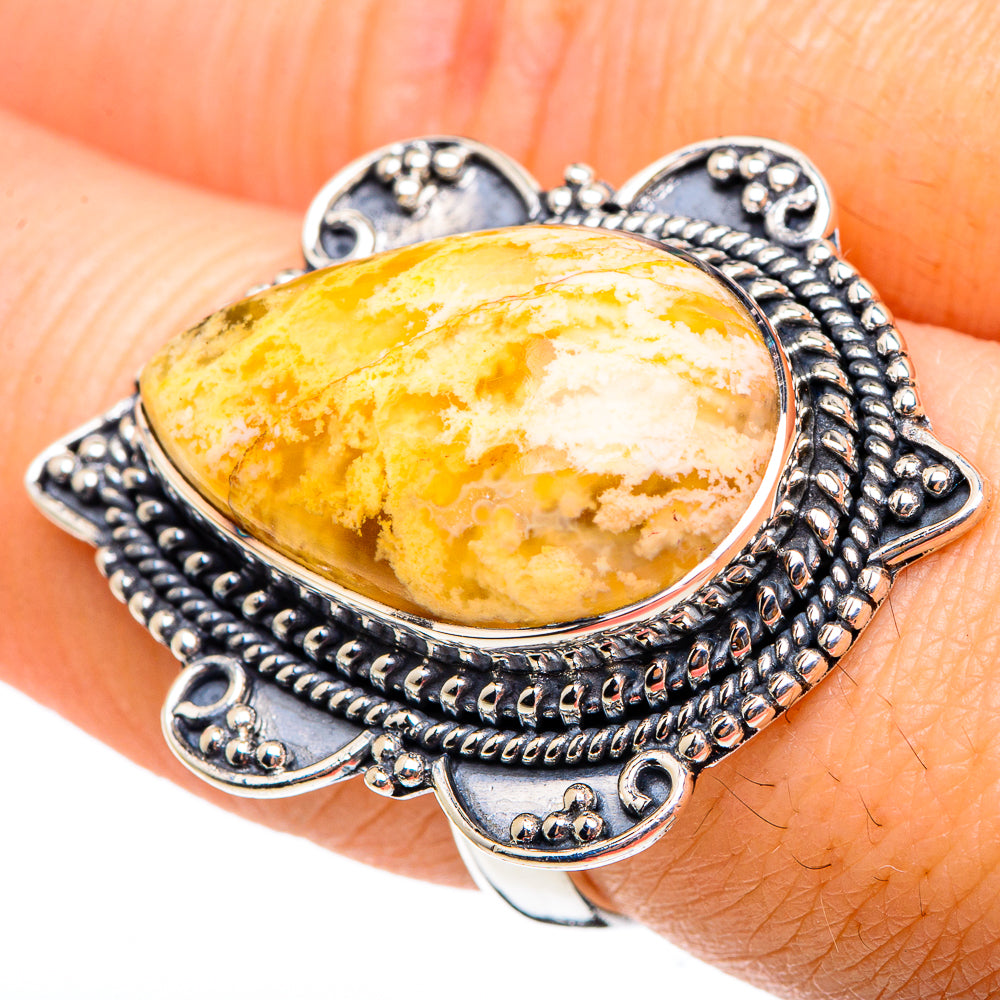Plume Agate Rings handcrafted by Ana Silver Co - RING95483