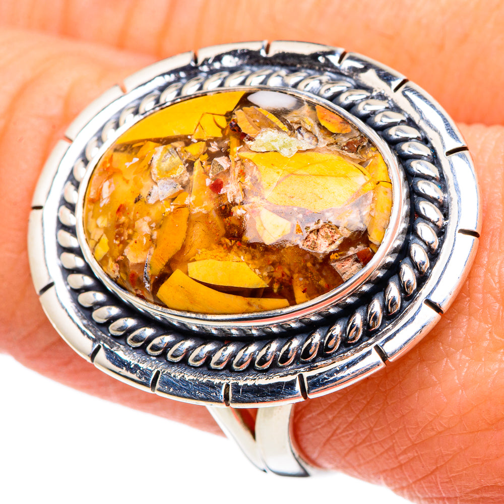 Brecciated Mookaite Rings handcrafted by Ana Silver Co - RING95484