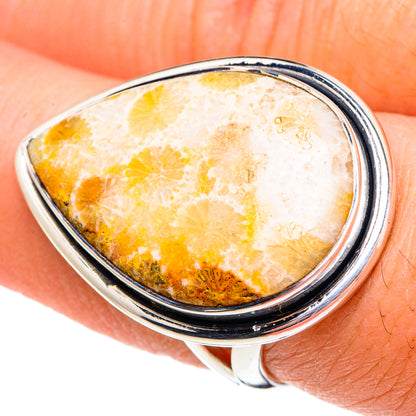 Fossil Coral Rings handcrafted by Ana Silver Co - RING95499