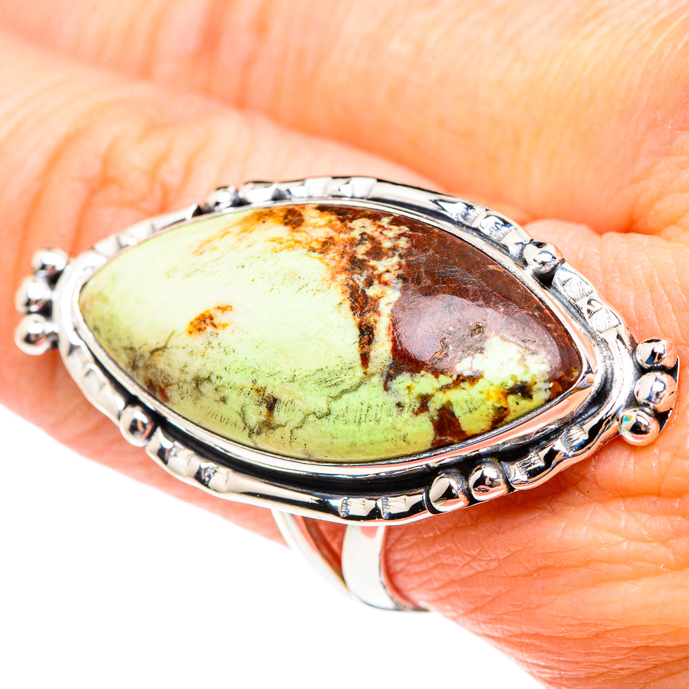 Lemon Chrysoprase Rings handcrafted by Ana Silver Co - RING95502