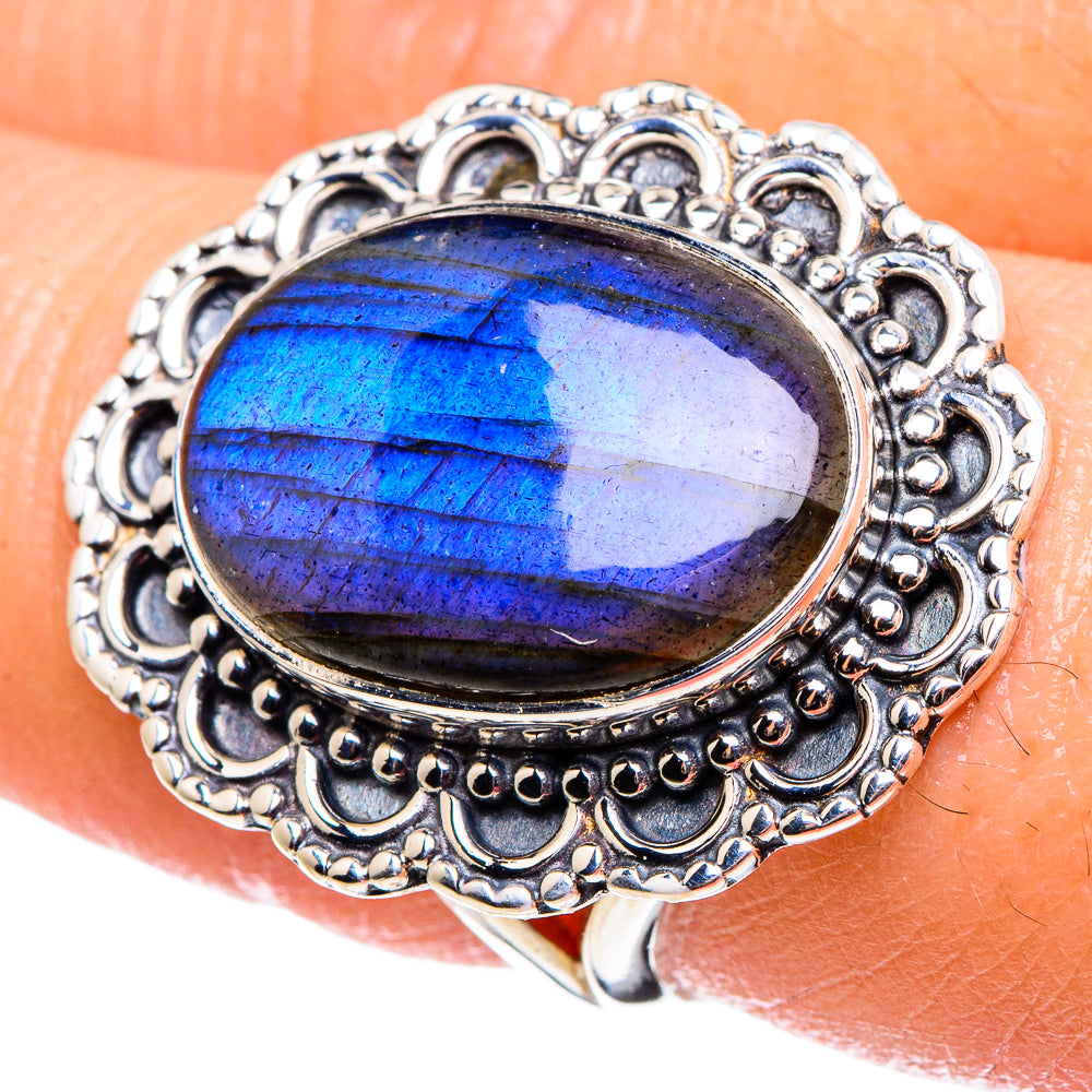 Labradorite Rings handcrafted by Ana Silver Co - RING95505