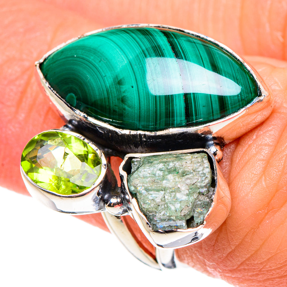 Malachite Rings handcrafted by Ana Silver Co - RING95511