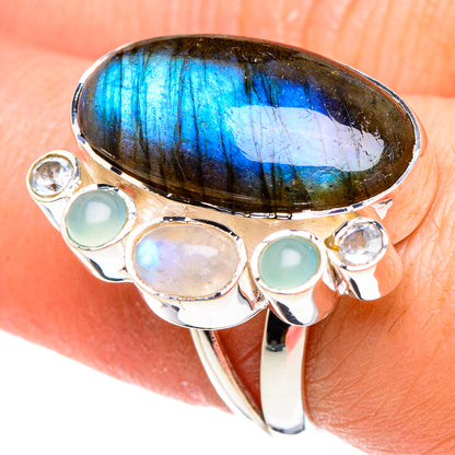 Labradorite Rings handcrafted by Ana Silver Co - RING95532