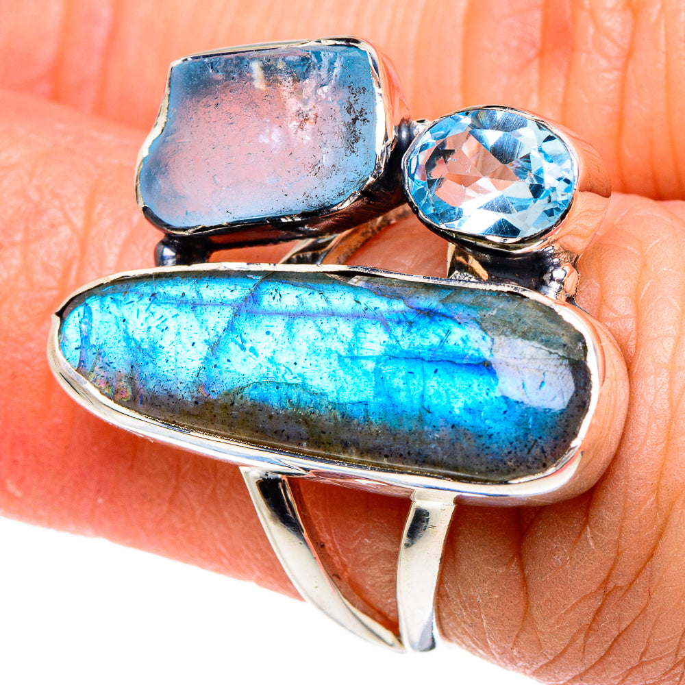 Labradorite Rings handcrafted by Ana Silver Co - RING95558
